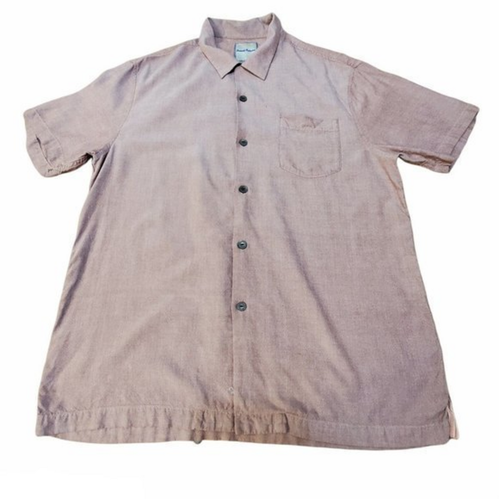 Red Tommy Bahama 100% Silk Shirt Large Hawaiian Casual Shirt Aloha‎